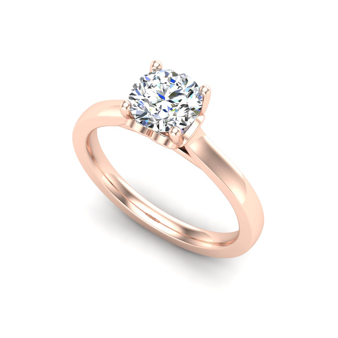 Valerie Solitaire engagement ring with a heart